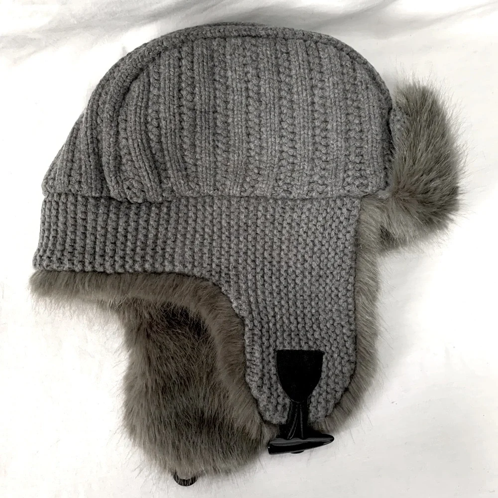 RH Faux Fur Cashmere Blend Knit Hat